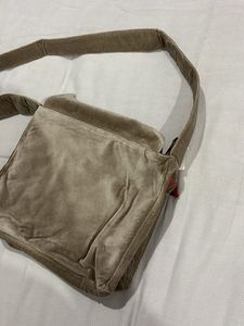Velvet Crossbody Bag with Embroidery