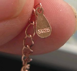 Rose Gold Necklace with Crystal Pendants SS925