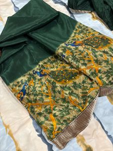 Beautiful Green Peacock Saree