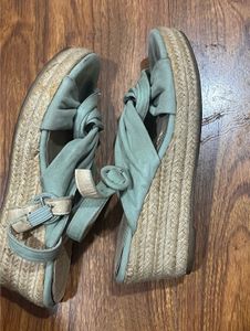REDTAPE Light Green Platform Wedge Sandals