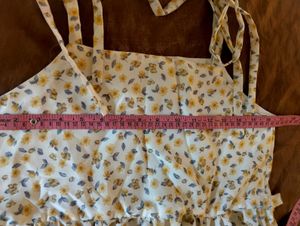 Floral Ruched Pinafore Dress | Sunshine Print