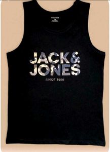 Jack &amp; Jones Black Camo Logo Tank Top