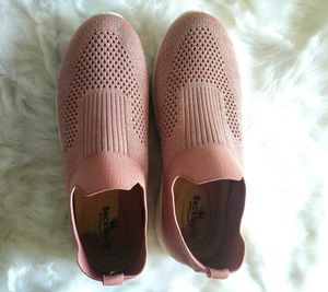 fresh branded Pink Knit Slip-On Sneakers