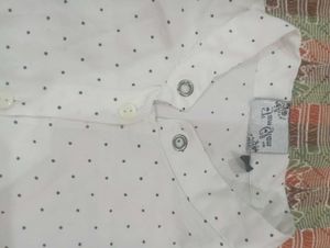 women's White Polka Dot Shirt