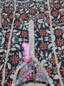 Pakistani Elegant Floral Print Kurta Set with Dupa