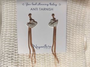 Anti-tarnish Korean Swan Studded Dangling earring