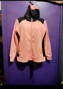 Women's Pink &amp; Black Hooded Jacket