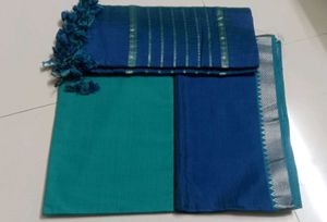 Teal and Blue Kurta Suit Set fabric
