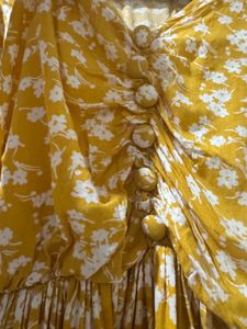Yellow Floral Print Maxi Dress