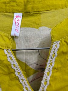 Avyco Kurta - Yellow Floral Print