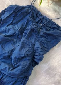 Blue Strapless Maxi Dress