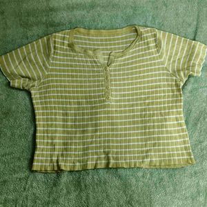 Cute Korean Mustard Yellow Crop Top