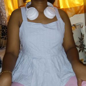 Cute Baby Blue Peplum Top