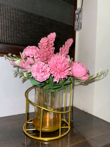 Gold Pillar Flower Vase