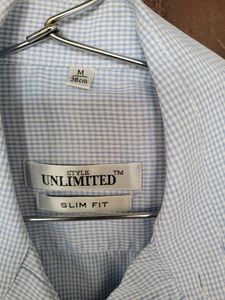 Formal Check Shirt Light Blue