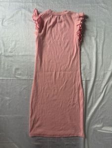 Cute Pink Ruffle Sleeve dress