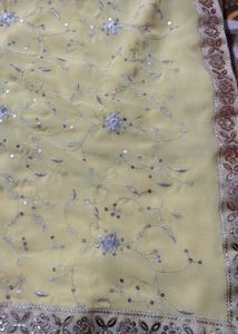 Yellow Embroidered Saree