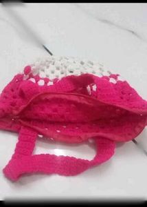 Handmade Pink Crochet Handbag