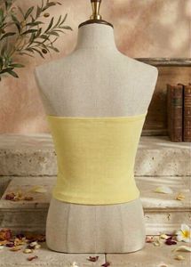 Cute Yellow Tube Top with Floral Accent