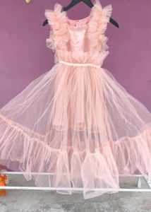 Adorable Pink Tulle Ruffle Dress two in one