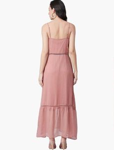 Carlton London Peach A-Line Maxi Dress