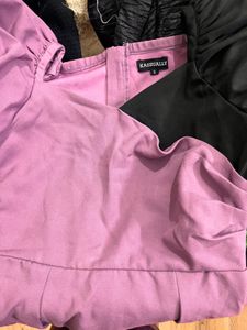 Chic Colorblock Puff Sleeve Dress