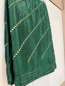 Emerald Green beautiful embellishes saree