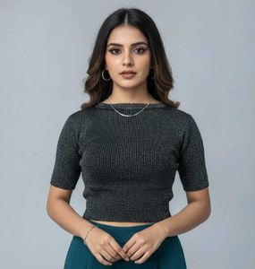 Sparkly Ribbed Cropped Top