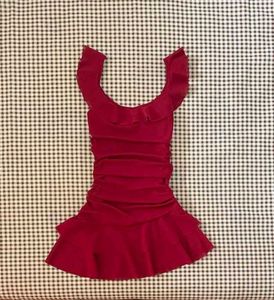 y2k Chic Red Ruched Mini Dress