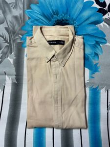 Men's Beige Button-Down Shirt