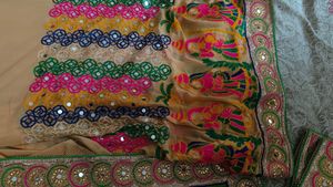 Vibrant Green Embroidered Saree with Blouse