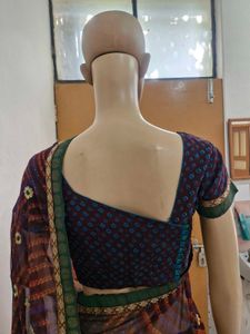 Brand New Purple Bandhani Saree + Stitched Designe