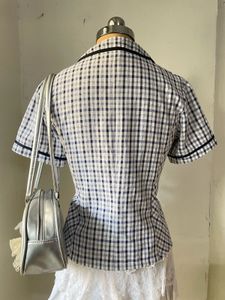 Cute Plaid Blouse with Bow Detail