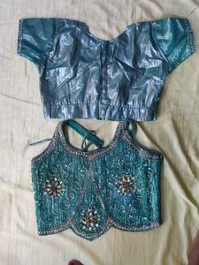 Crop top shimmer lehnga with blouse 👗