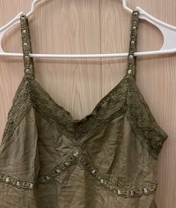 Embellished Spaghetti Strap Camisole Top