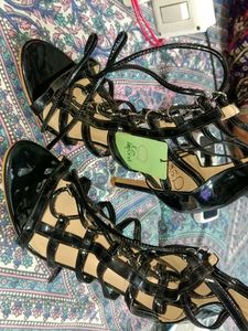Black Gladiator Strappy Heels