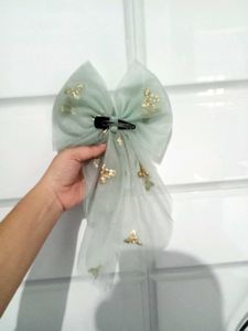 Handmade Elegant Mint Green Bow Hair Clip bo