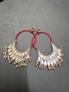 Mirror & Bead Hoop Earrings
