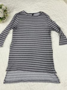 Striped Black and white Long Top