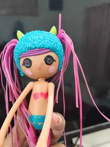 Cute Doll with Pink Hair and Blue Outfit