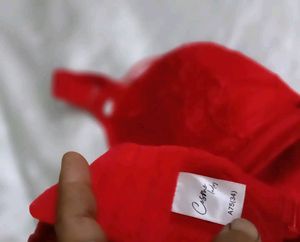 Red Satin Lace Bra