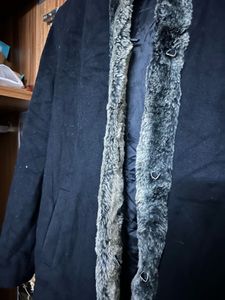 Cozy Black Faux Fur Lined Hooded Coat