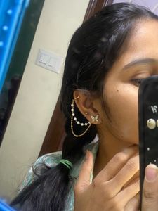 Chic Butterfly Pearl Chain Earring Set