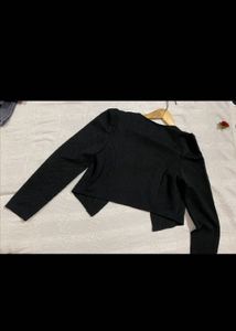 Stylish Black Embellished Cropped Jacket