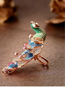 Priyaasi Peacock Finger Ring