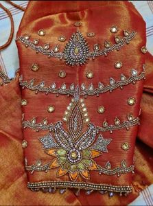 Elegant Copper Orange Designer Blouse