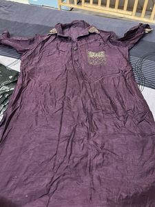 Embroidered Purple Kurta