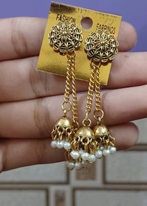 Golden Oxidised Earrings