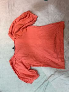 VERO MODA ORIGINAL Coral Twist Puff Sleeve T