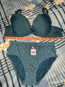 Lingerie Set Teal Bra and Panties